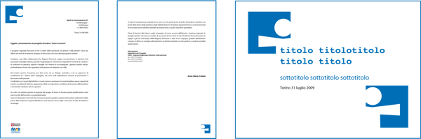 Carta intestata, seguilettera, cover dossier