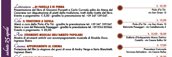 estratto dal programma sompa domenica 25 aprile 2015